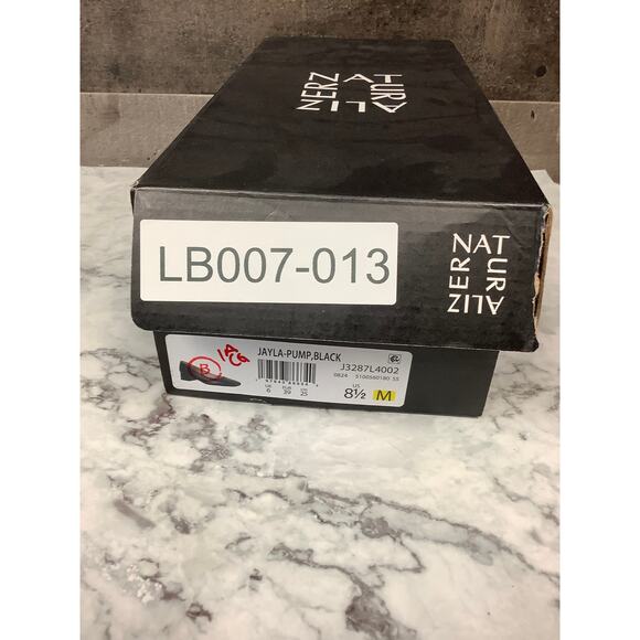 Naturalizer Women's 8.5M Black Leather Jayla Pump Block Heels Square Toe LB7-13 - Picture 10 of 10